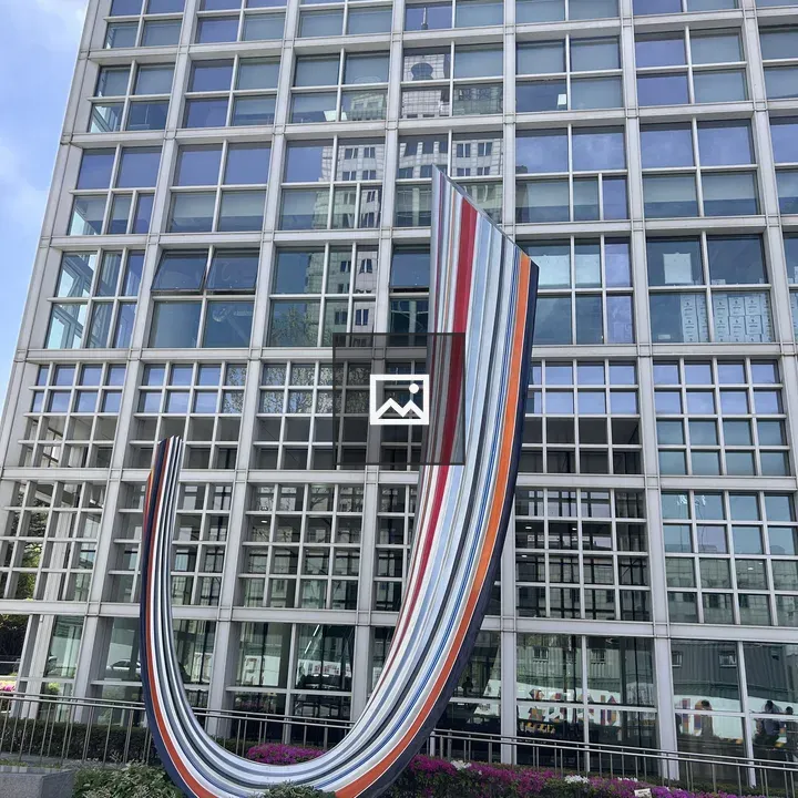 Colorful curved sculpture