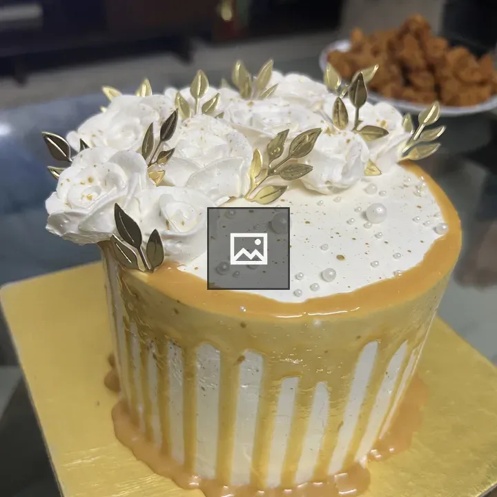 Homemade cake with white frosting