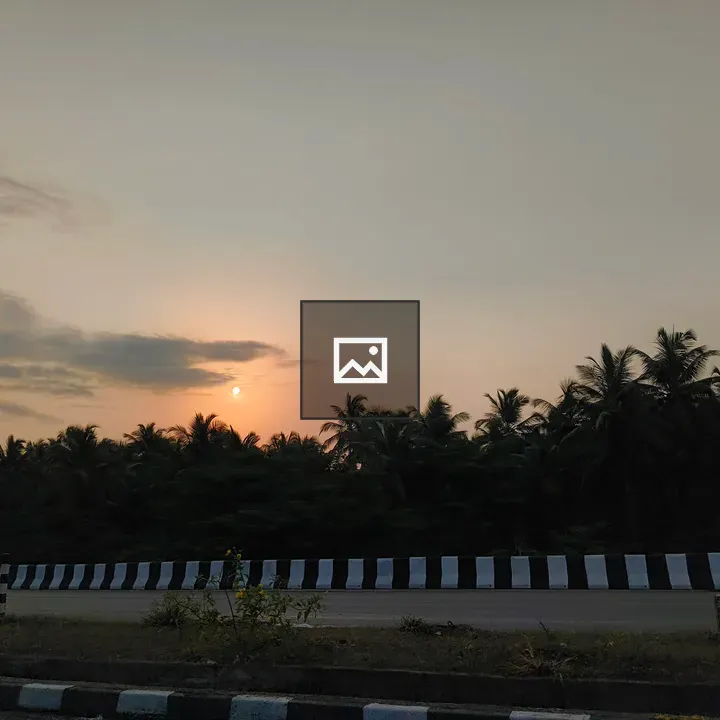 Dusk Road with Palm Fronds