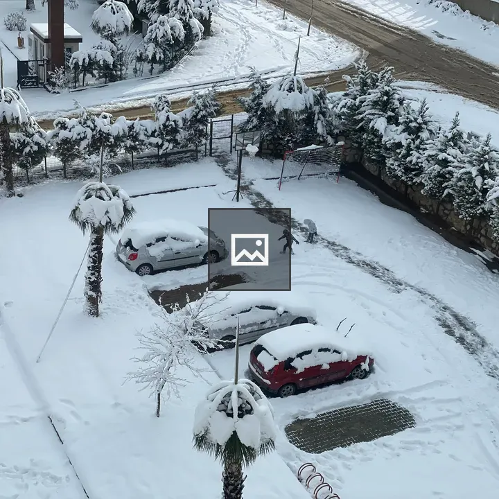 Heavy snow car scene