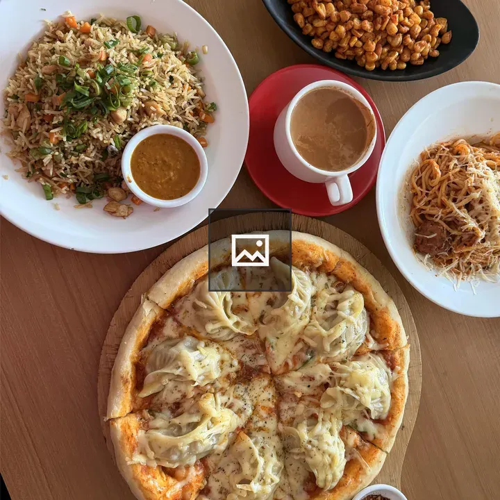 A wooden table with dishes