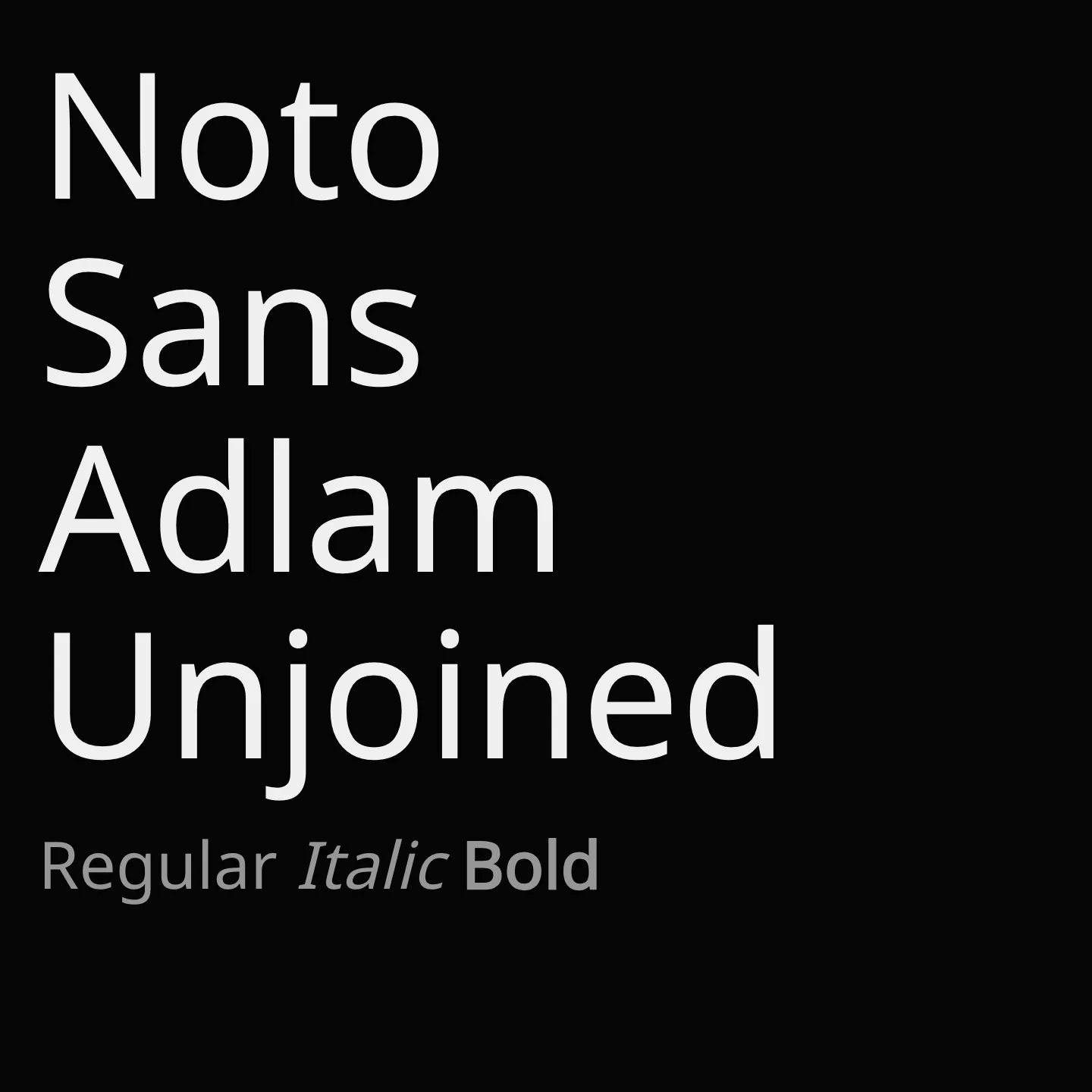 Noto Sans Adlam Unjoined