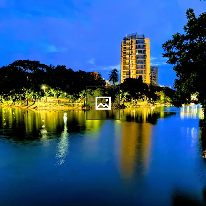 Upside‑Down Building at Night