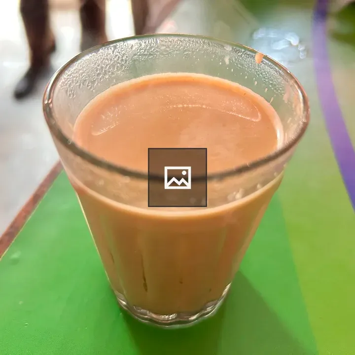 Milk tea in a glass cup