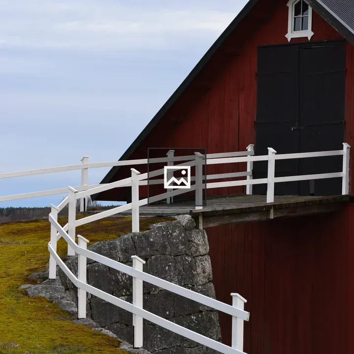 Traditional red barn with hay loft
