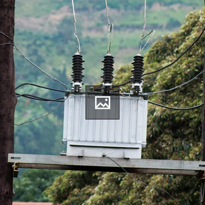 Power Transformer on Wooden Utility Pole