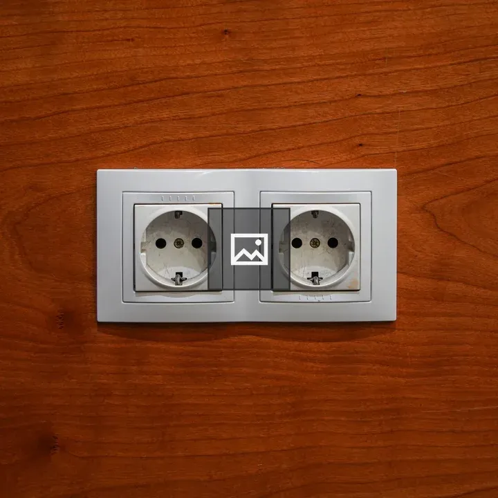 European-style outlets on wall