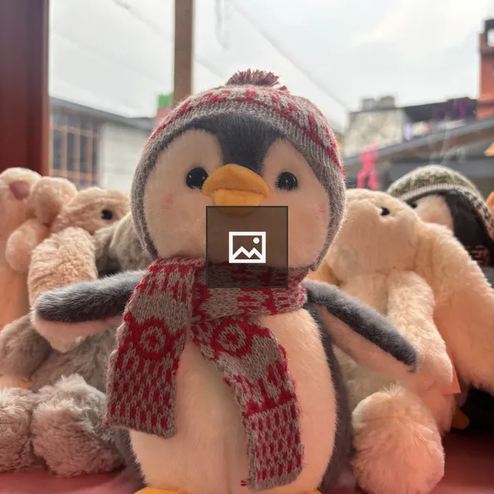 Penguin Plush with Hat and Scarf