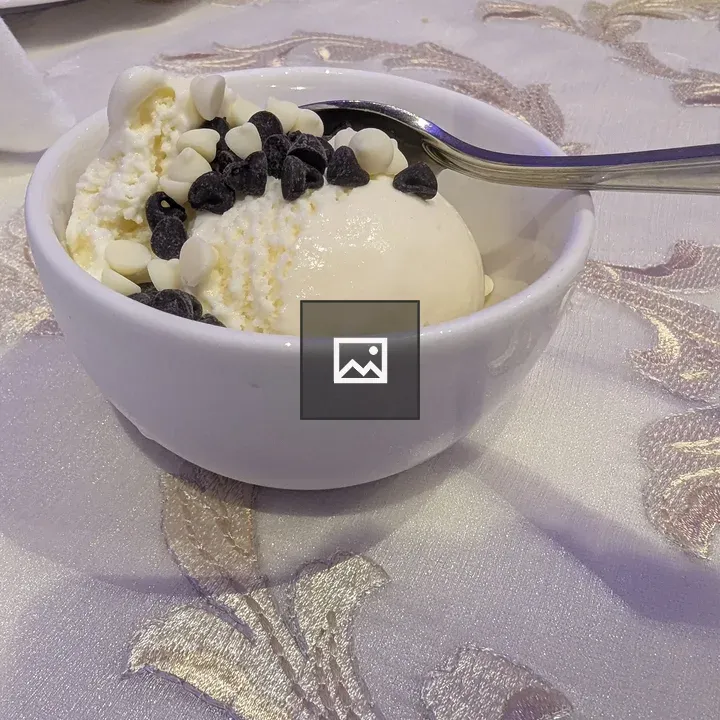 Vanilla ice cream with chocolate chips
