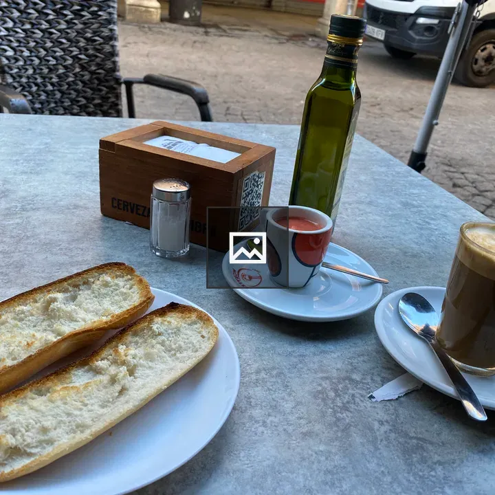 Bar Terrace Table with Coffee and Bread