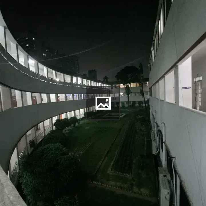 Old hospital building at midnight
