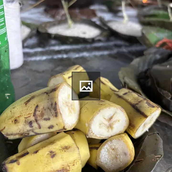 Bananas on a Green Leaf