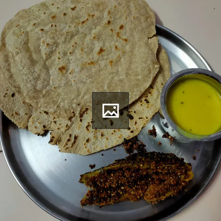 Bitter gourd dish with jowar bhakri and kadhi