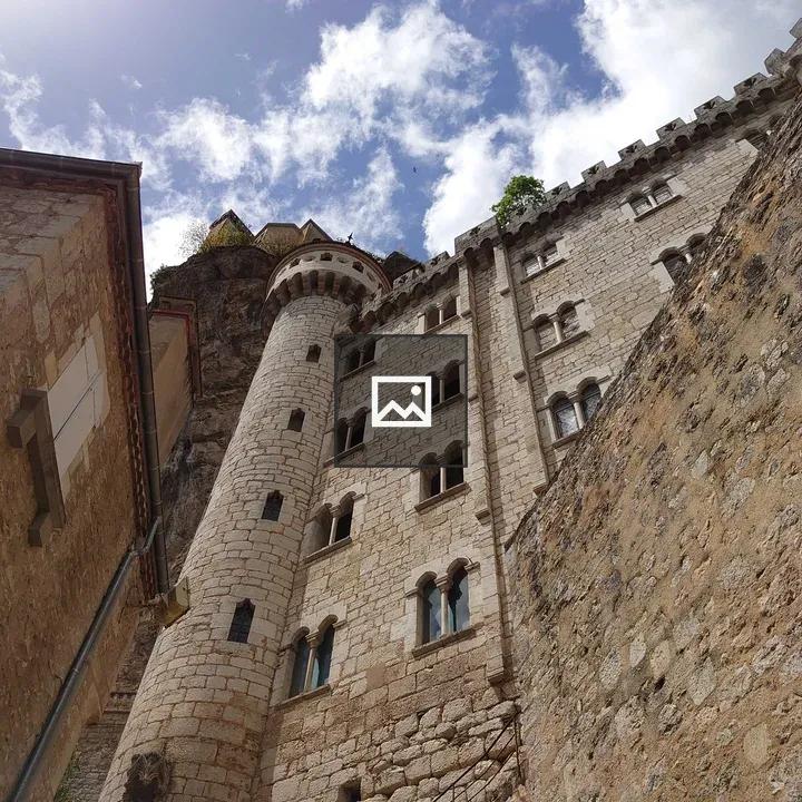 Stone castle with turret