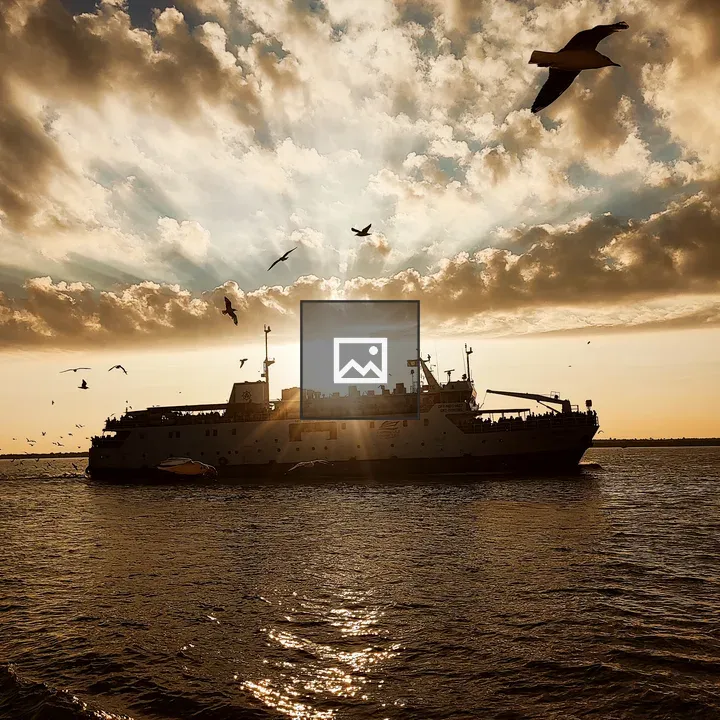 Cruise liner at sunset