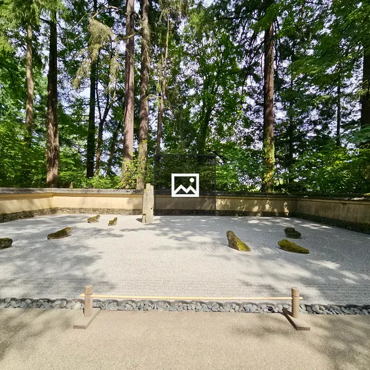 Zen garden with moss stones