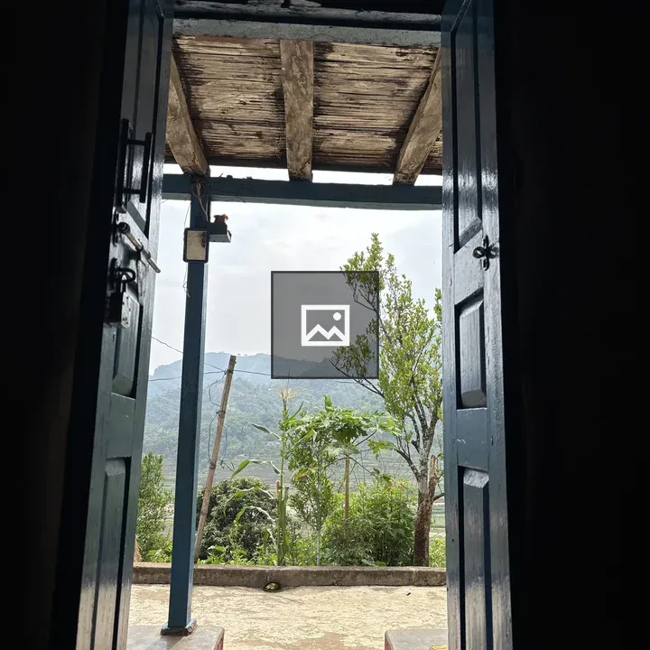 Open Blue Door View
