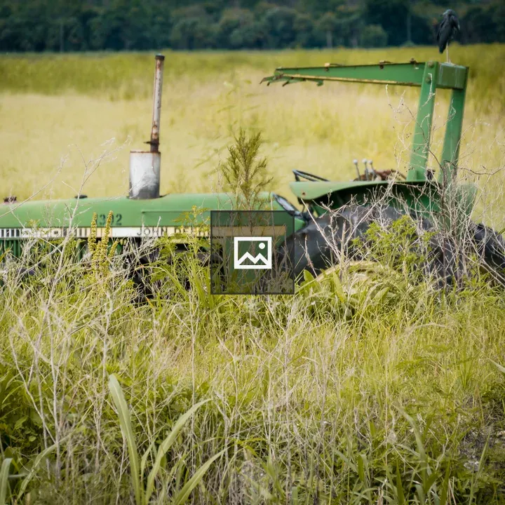 Old tractor in a field