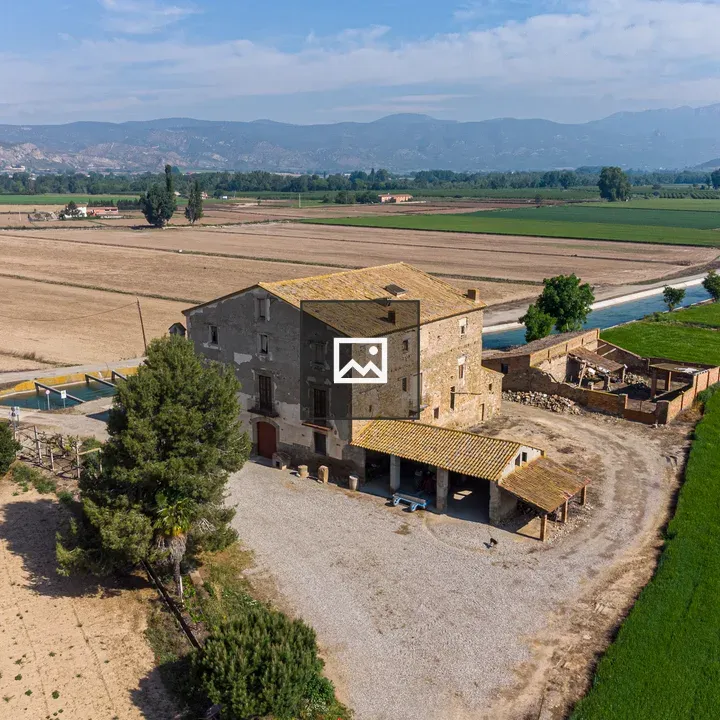Aerial View Of Rustic Stone Building