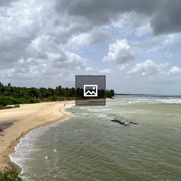 Bird's-eye Sea View under Clouds