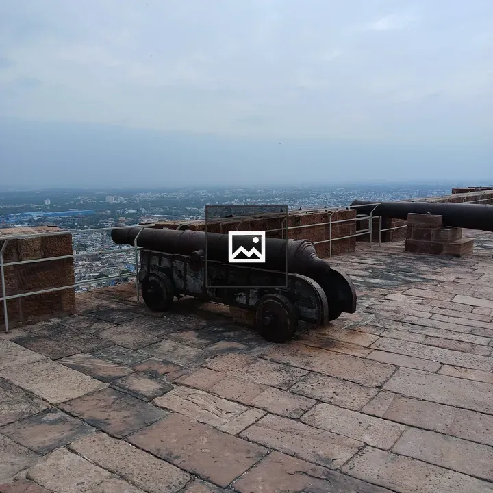 Two antique cannons on rampart