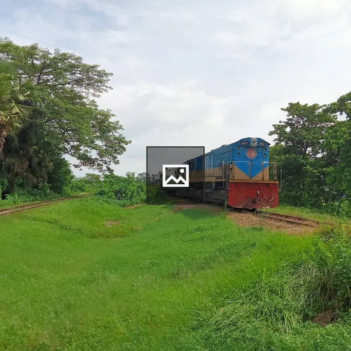 Diesel locomotive on a curved track