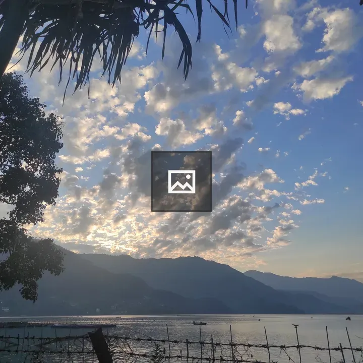 Lakeside Sunset with Clouds