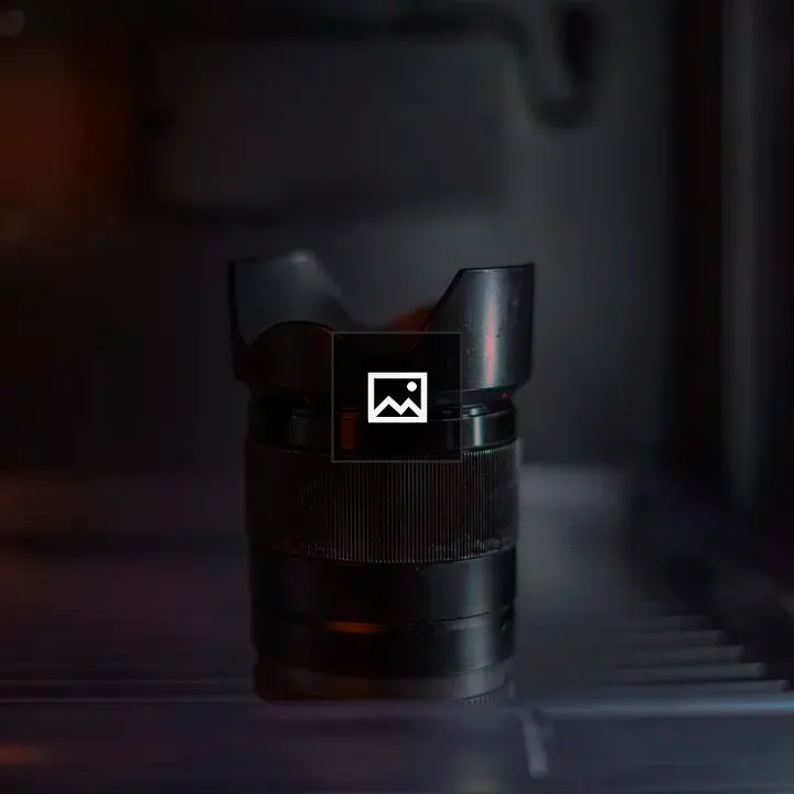Camera lens shining light