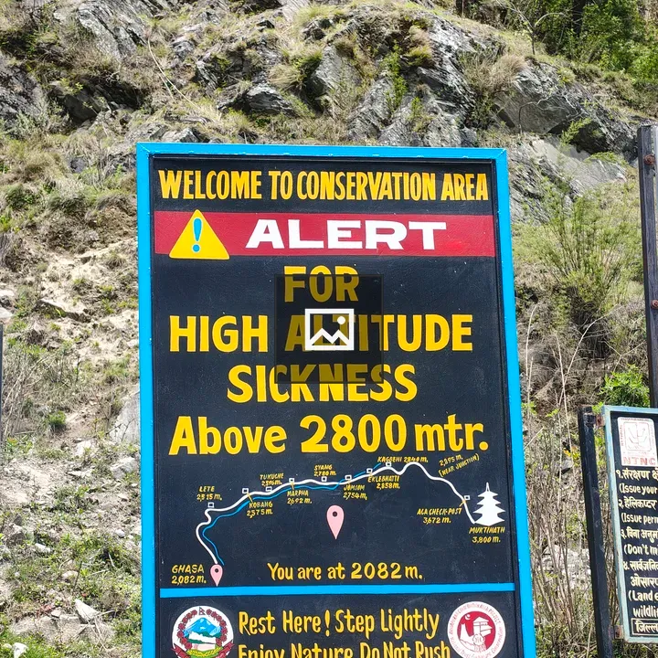Sign Warning High Altitude