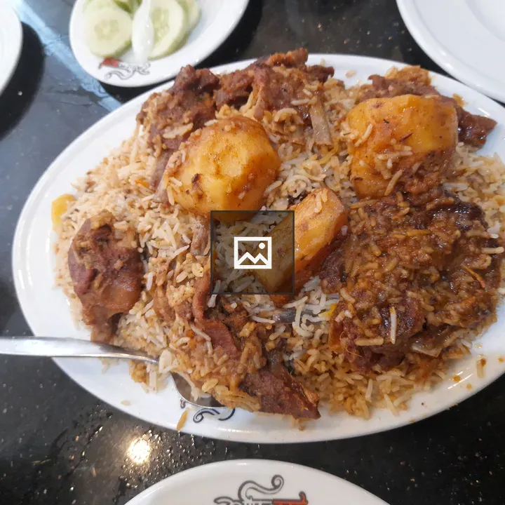 Biryani Plate with Meat and Potatoes