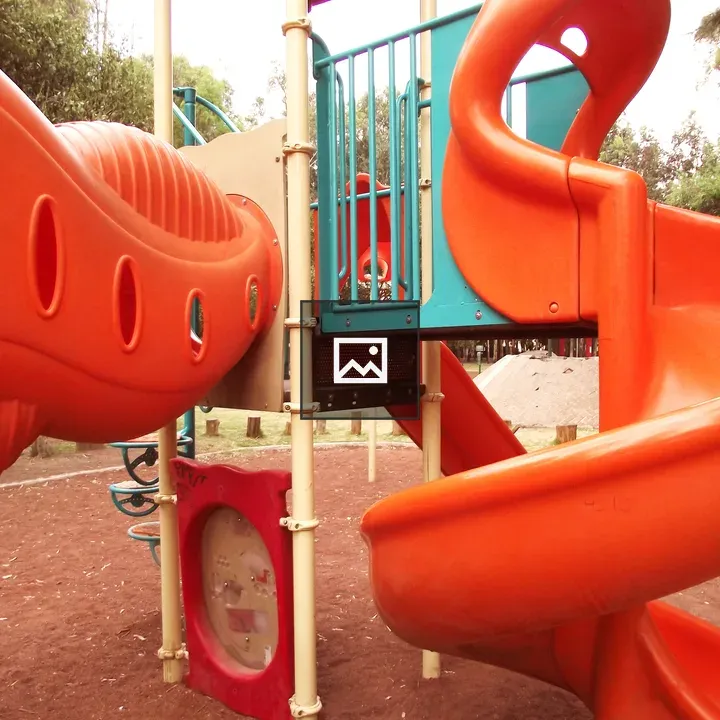 Orange Playground Slide Close-Up