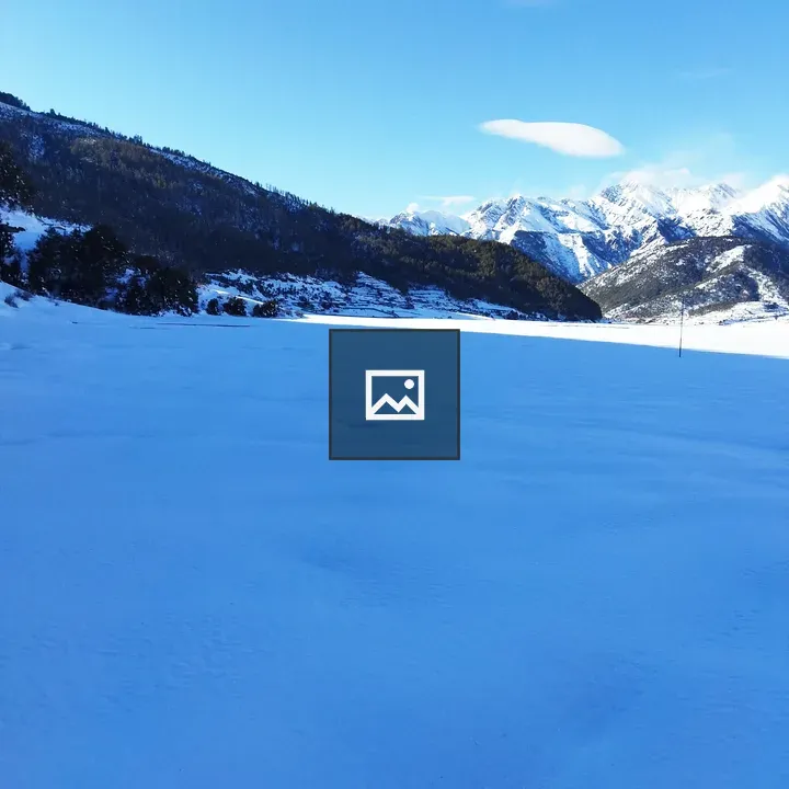Snow filled grass land