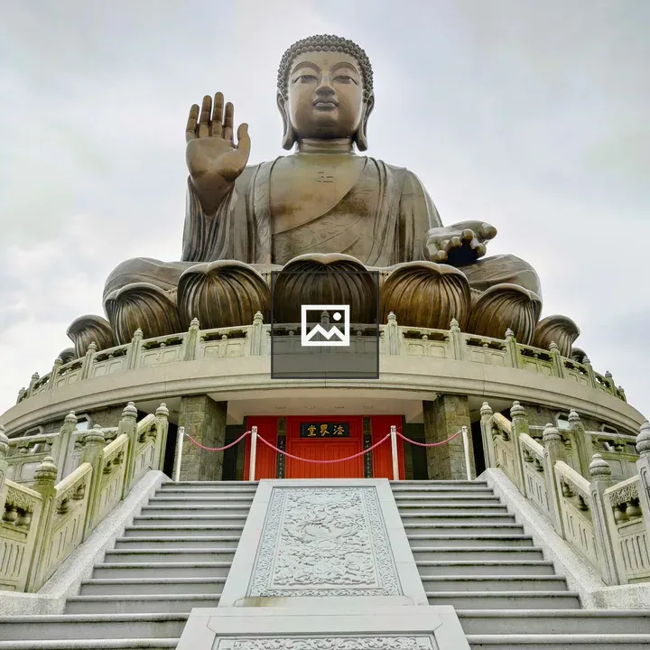 Bronze Buddha Statue on Platform