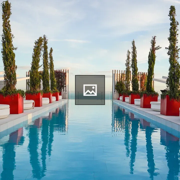 Infinity pool on hotel rooftop