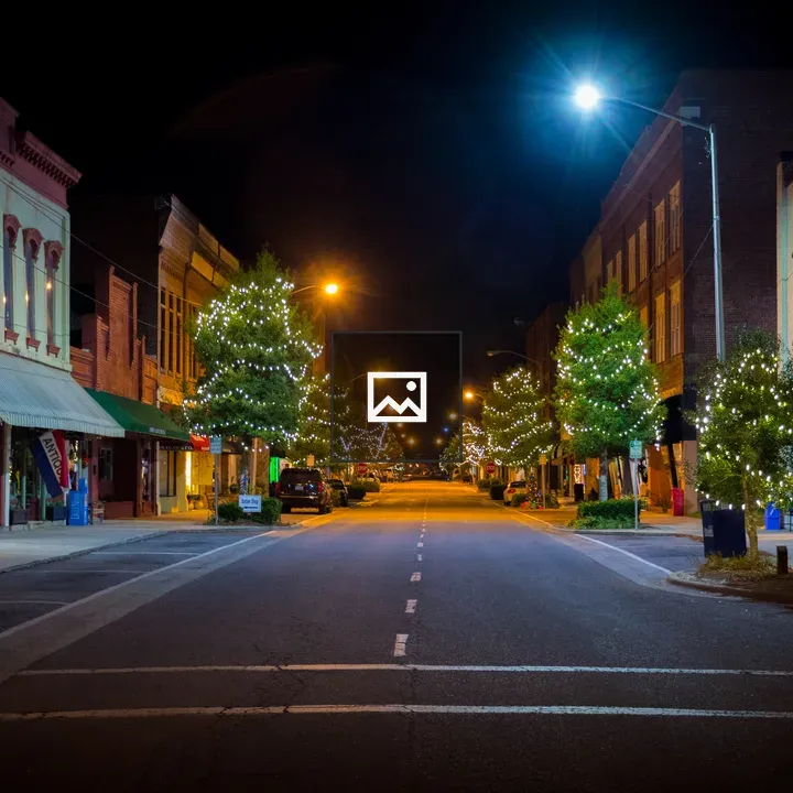 Quiet town at night
