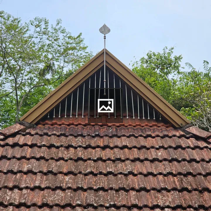Traditional tiled roof of small temple