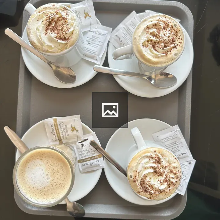 Tray of Coffees with Whipped Cream