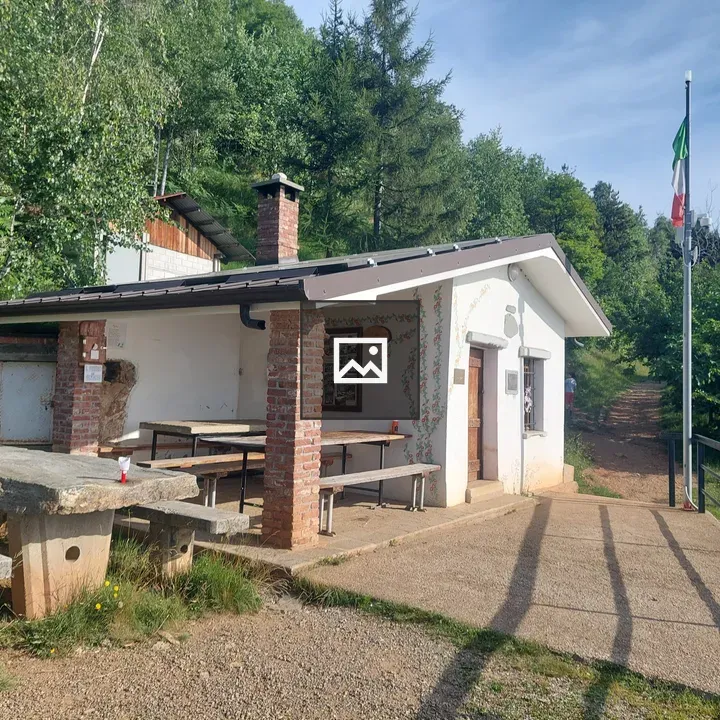Mountain cabin scene