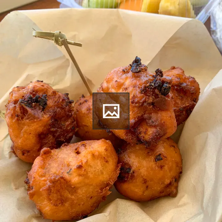 Conch fritters in a basket