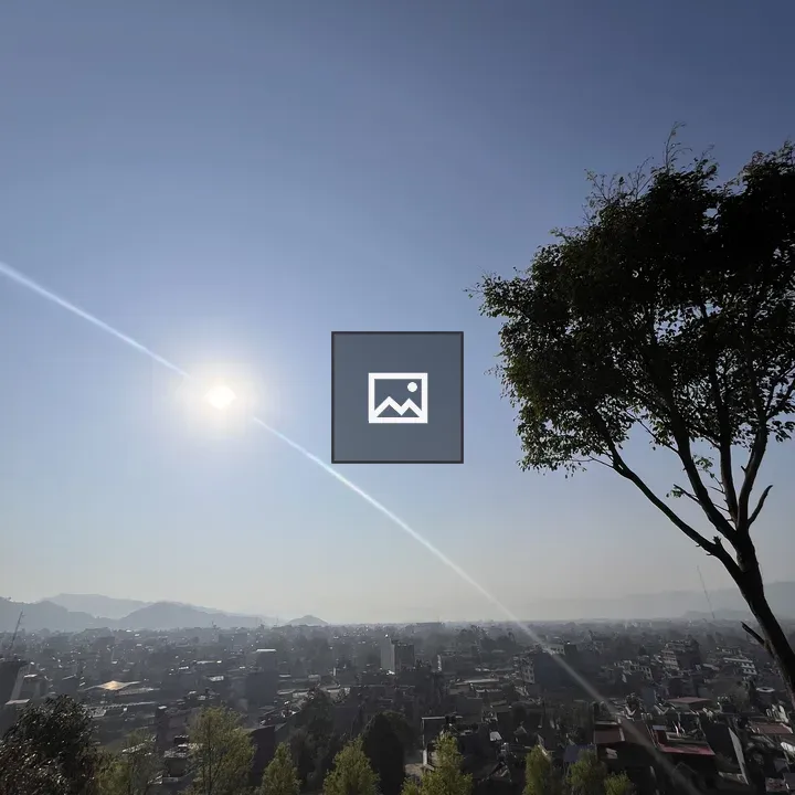 City Panorama with Green Trees