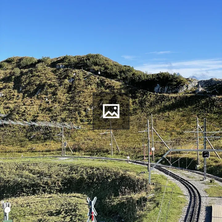 Railway Track Through Green Hills