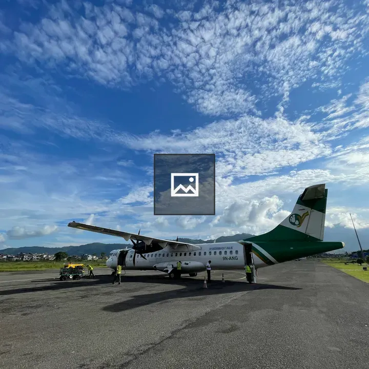 Yeti Airlines flight at Pokhara Airport