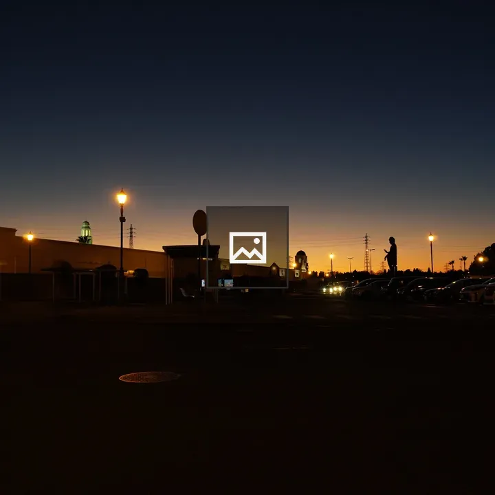 Night Scene with Streetlights