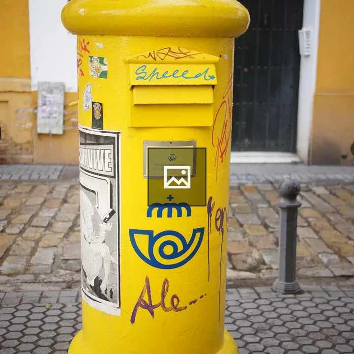 Classic yellow mailbox