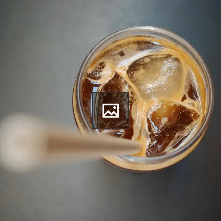 Grass of iced coffee