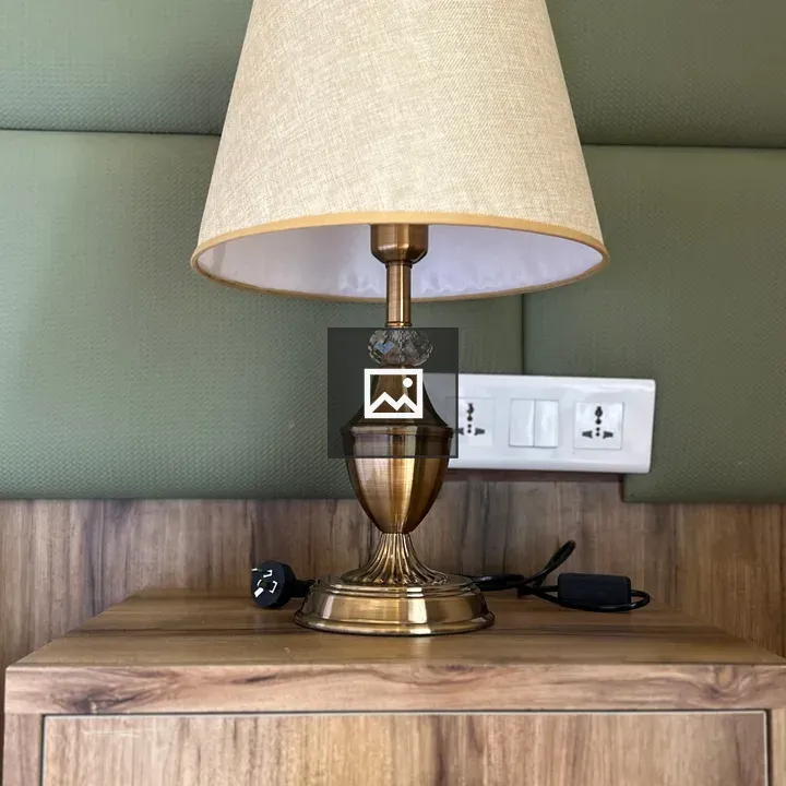 Bedside lamp on nightstand