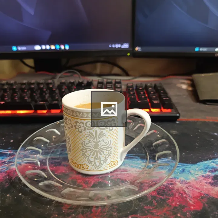 Milk Tea Cup on Desk Setup