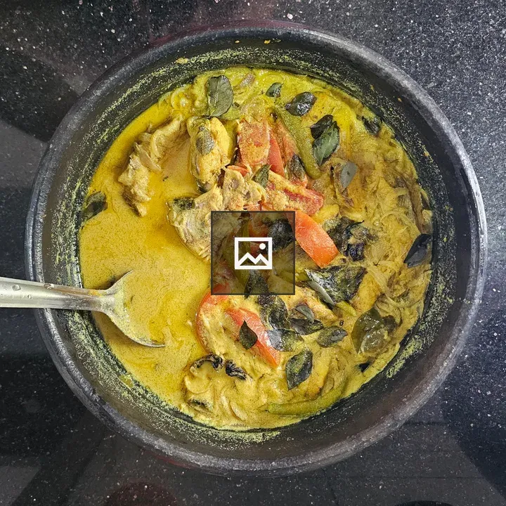 Kerala fish curry in pot