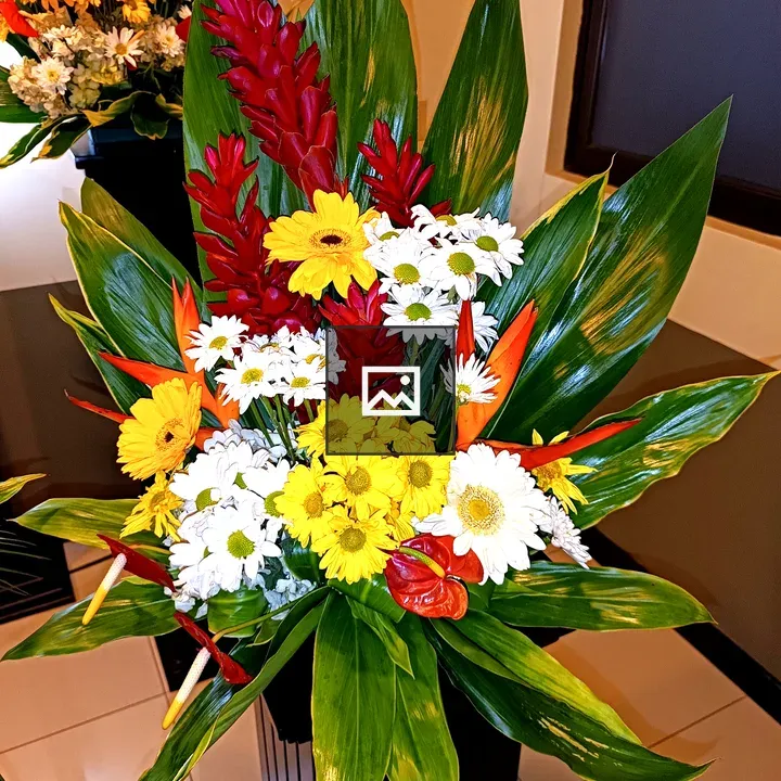 Floral Arrangement with Tropical Blooms