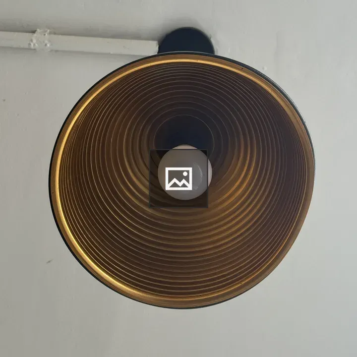 Ceiling light fixture with spiral gold interior